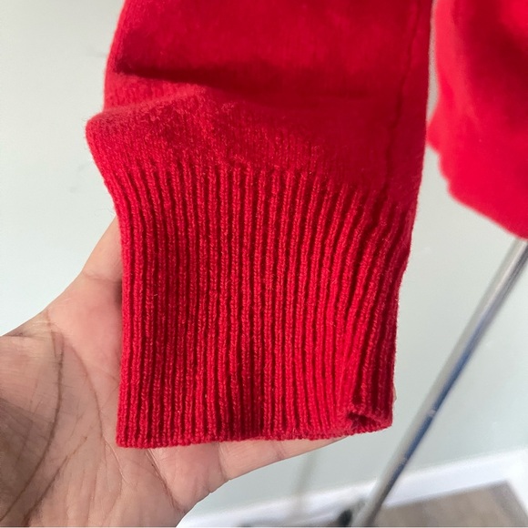 Vintage Polo Ralph Lauren Red collar pullover sweater 100% Lambswool Large - Picture 3 of 6